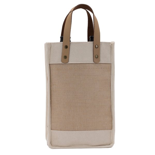 Sonoma Cotton Jute Wine Cooler Tote Bag