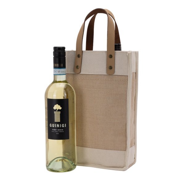 Sonoma Cotton Jute Wine Cooler Tote Bag