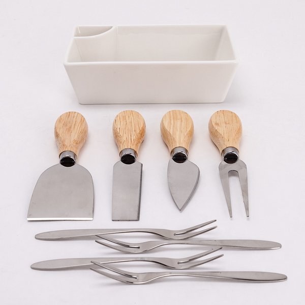 Bamboo Charcuterie Board w/ Bowl, Utensils & Forks