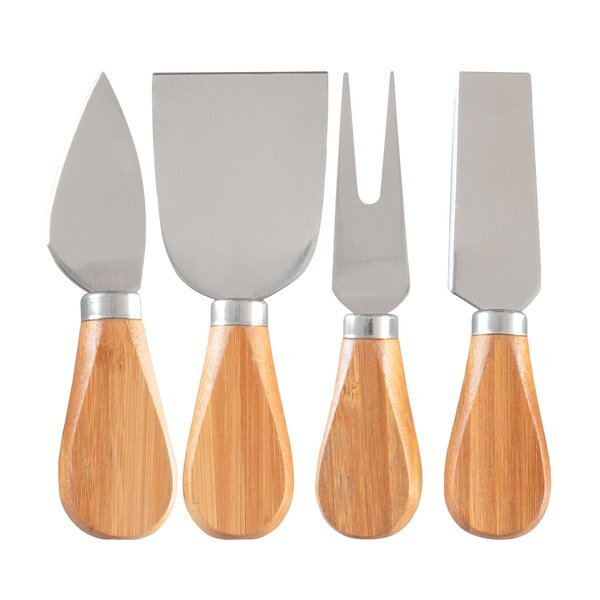 Four-Piece Bamboo Cheese Tool Set