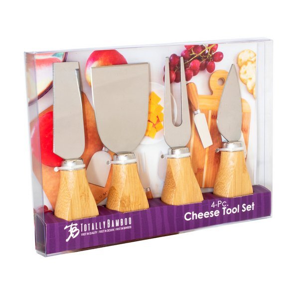 Four-Piece Bamboo Cheese Tool Set