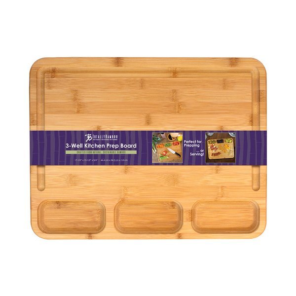 Three Well Kitchen Prep & Serve Bamboo Board
