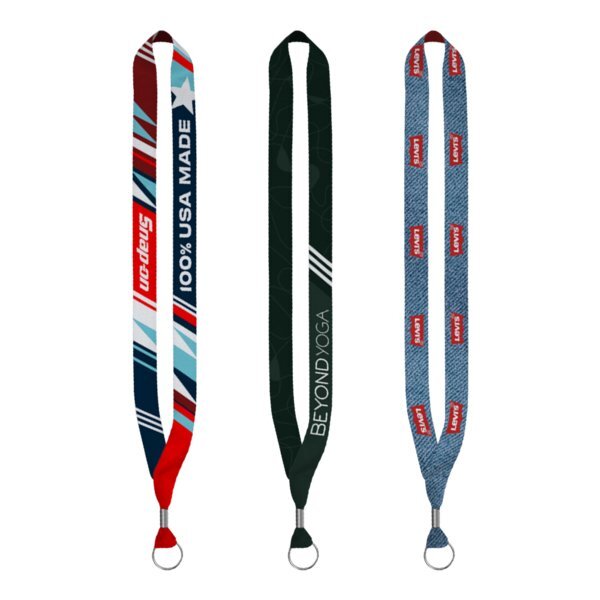 USA Made 3/4" Dye-Sublimated Lanyard w/ Zinc Crimp & Zinc Split-Ring