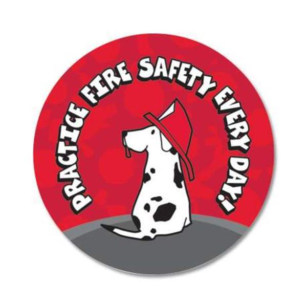 Practice Fire Safety Every Day Assorted Sticker Roll, Stock