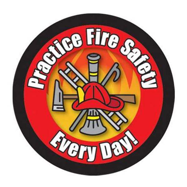 Practice Fire Safety Every Day Assorted Sticker Roll, Stock