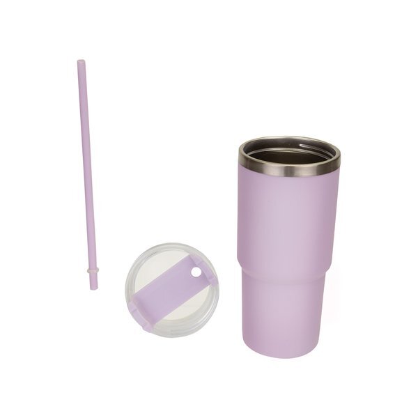 Double-Wall Travel Tumbler w/ Straw, 25oz.