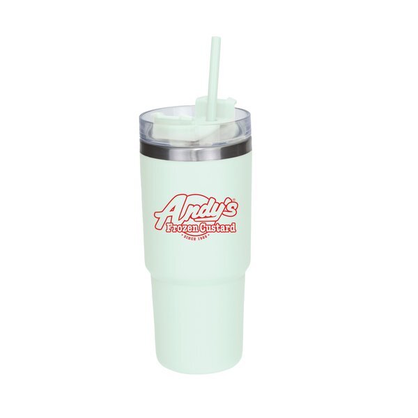 Double-Wall Travel Tumbler w/ Straw, 25oz.