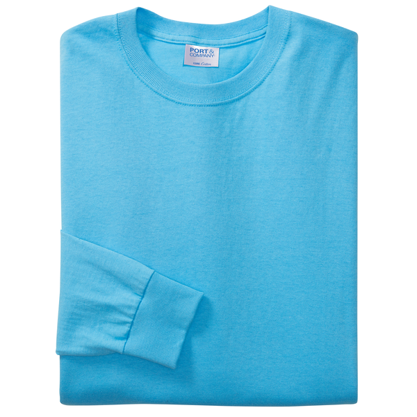 Port & Company® 100% Cotton Full Color Long Sleeve Men's Tee