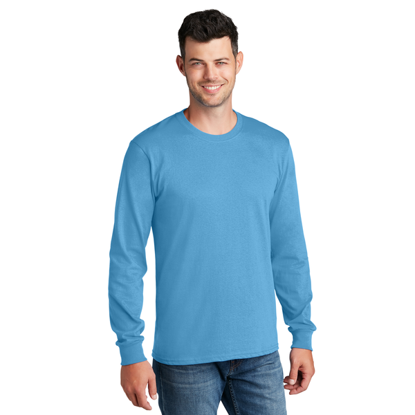 Port & Company® 100% Cotton Full Color Long Sleeve Men's Tee