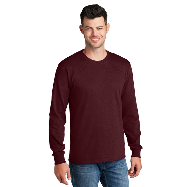 Port & Company® 100% Cotton Full Color Long Sleeve Men's Tee