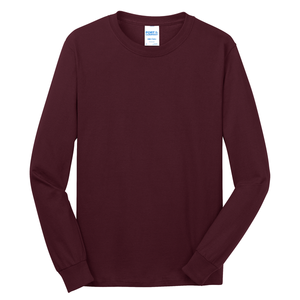 Port & Company® 100% Cotton Full Color Long Sleeve Men's Tee