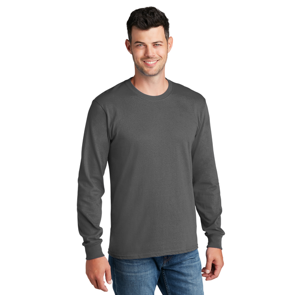 Port & Company® 100% Cotton Full Color Long Sleeve Men's Tee