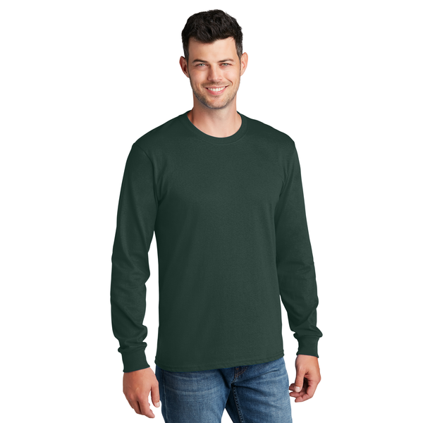 Port & Company® 100% Cotton Full Color Long Sleeve Men's Tee