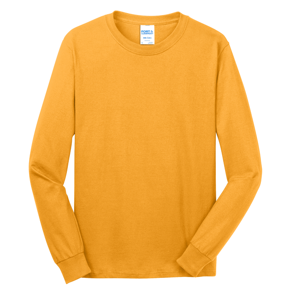 Port & Company® 100% Cotton Full Color Long Sleeve Men's Tee