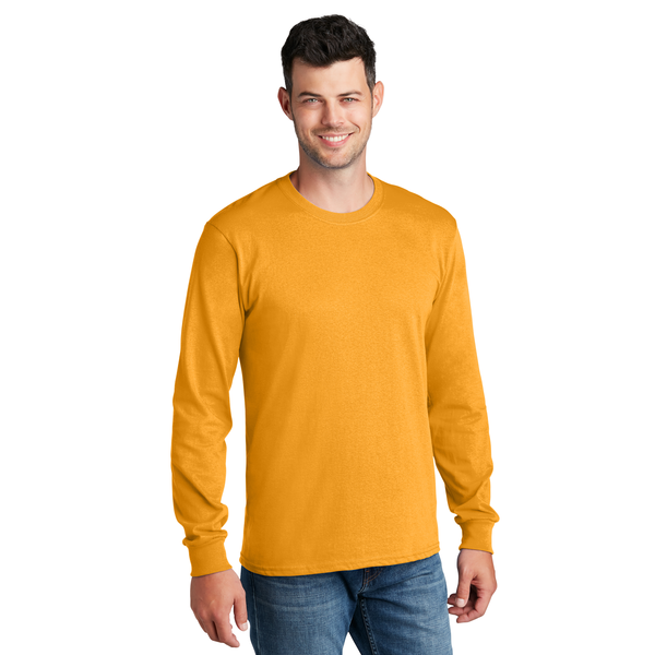 Port & Company® 100% Cotton Full Color Long Sleeve Men's Tee