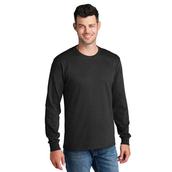 Port & Company® 100% Cotton Full Color Long Sleeve Men's Tee