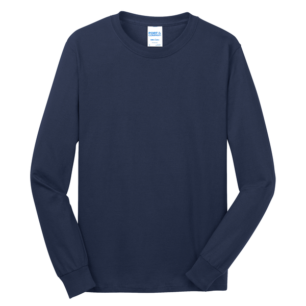 Port & Company® 100% Cotton Full Color Long Sleeve Men's Tee