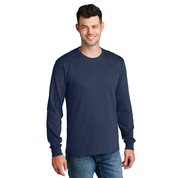 Port & Company® 100% Cotton Full Color Long Sleeve Men's Tee