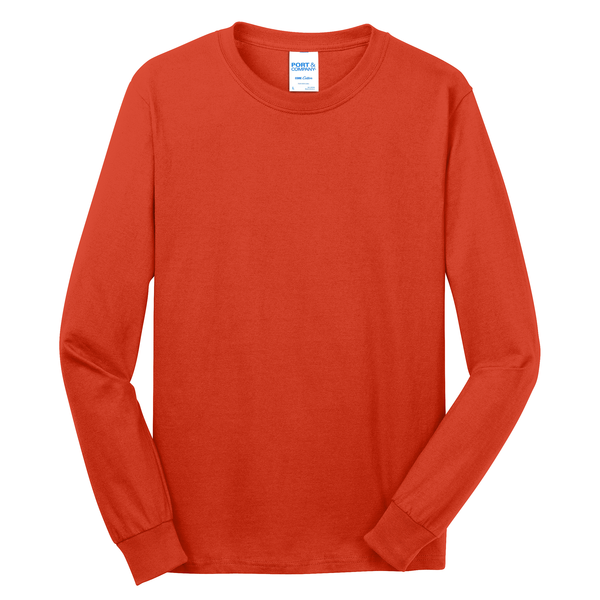 Port & Company® 100% Cotton Full Color Long Sleeve Men's Tee