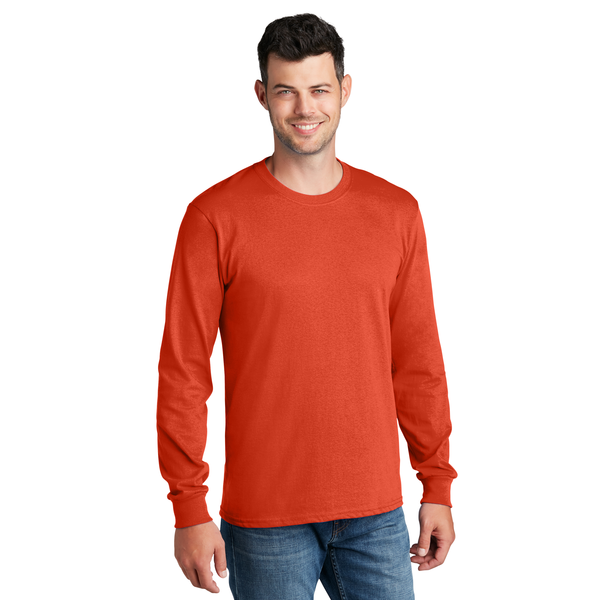 Port & Company® 100% Cotton Full Color Long Sleeve Men's Tee