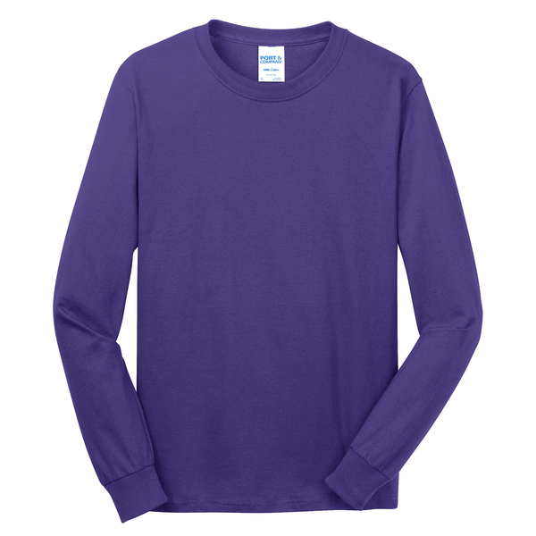Port & Company® 100% Cotton Full Color Long Sleeve Men's Tee