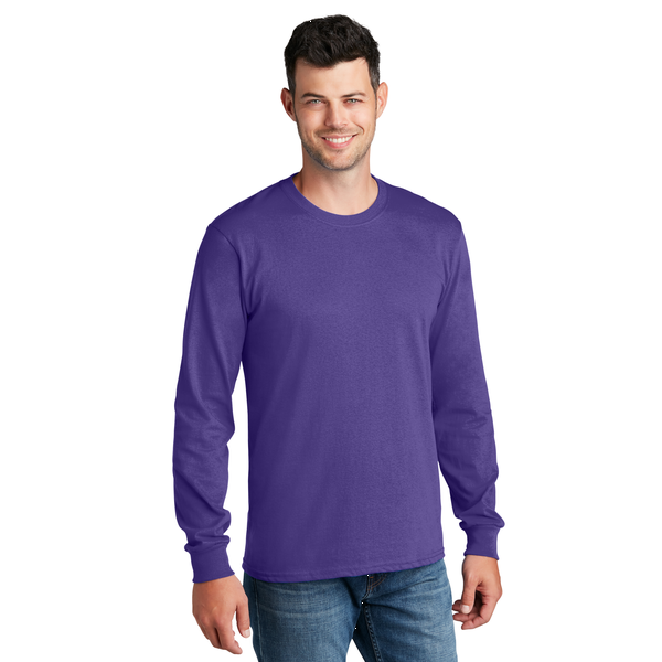 Port & Company® 100% Cotton Full Color Long Sleeve Men's Tee