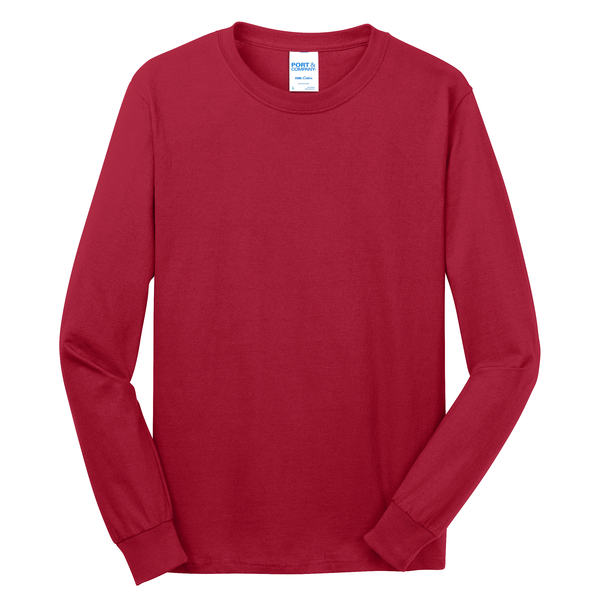 Port & Company® 100% Cotton Full Color Long Sleeve Men's Tee