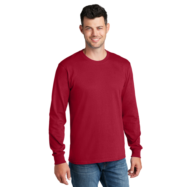 Port & Company® 100% Cotton Full Color Long Sleeve Men's Tee