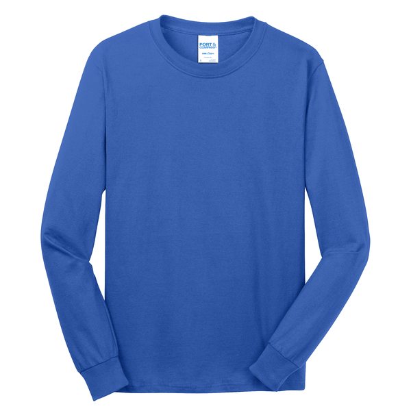 Port & Company® 100% Cotton Full Color Long Sleeve Men's Tee