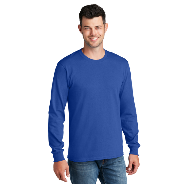 Port & Company® 100% Cotton Full Color Long Sleeve Men's Tee