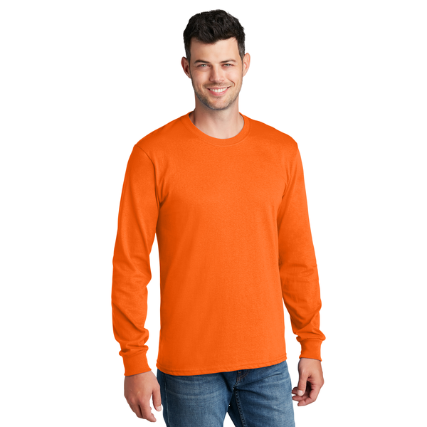 Port & Company® 100% Cotton Full Color Long Sleeve Men's Tee
