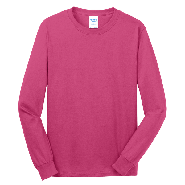 Port & Company® 100% Cotton Full Color Long Sleeve Men's Tee