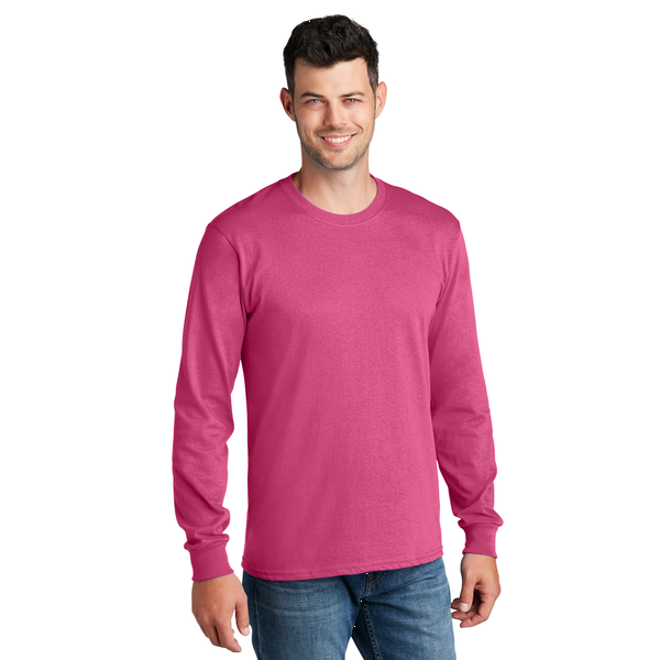 Port & Company® 100% Cotton Full Color Long Sleeve Men's Tee