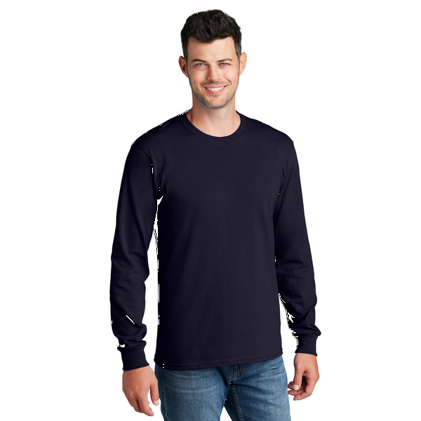 Port & Company® 100% Cotton Full Color Long Sleeve Men's Tee