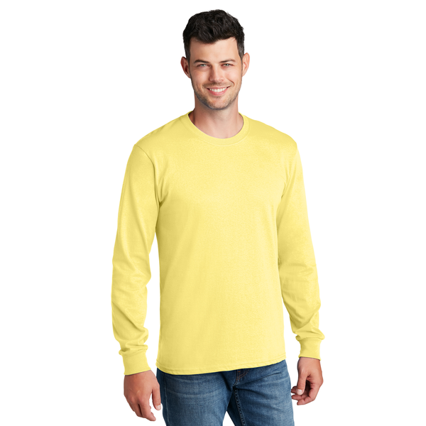 Port & Company® 100% Cotton Full Color Long Sleeve Men's Tee
