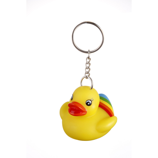 Rainbow Pride Rubber Duck Key Chain