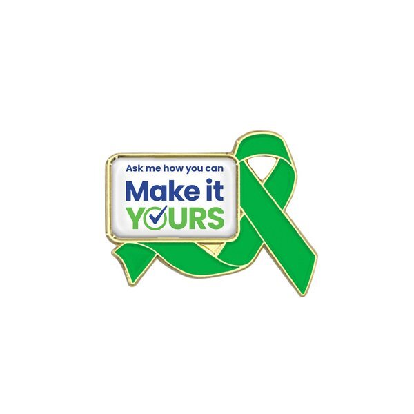Awareness Ribbon Lapel Pin, Rectangle