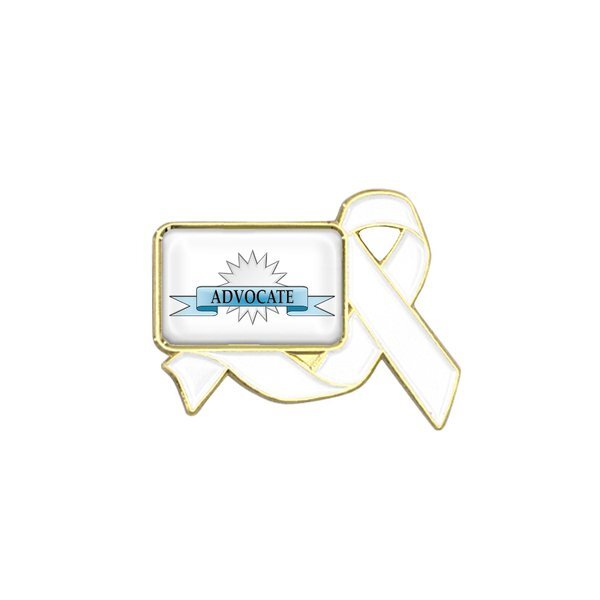 Awareness Ribbon Lapel Pin, Rectangle