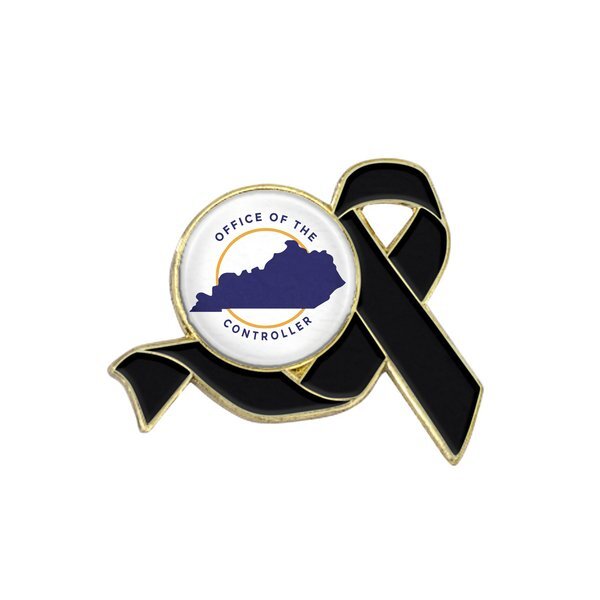 Awareness Ribbon Lapel Pin, Round
