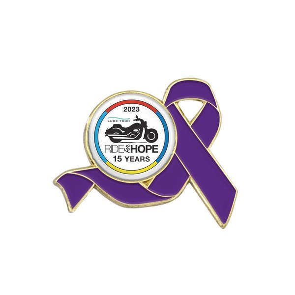Awareness Ribbon Lapel Pin, Round