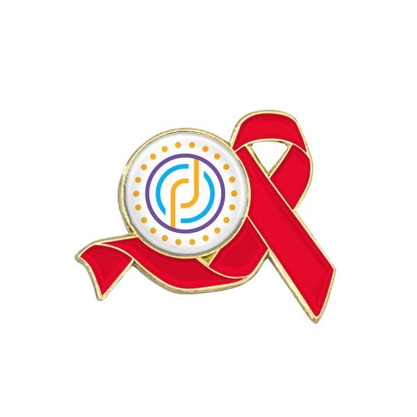 Awareness Ribbon Lapel Pin, Round
