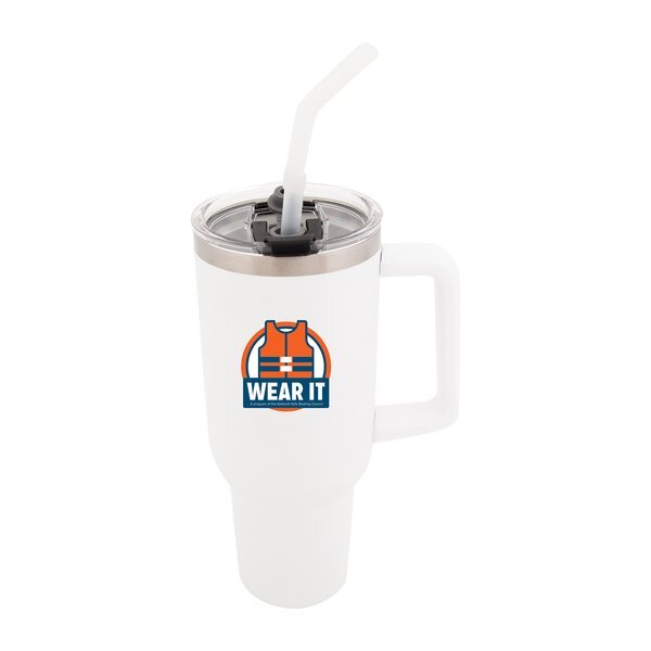 Sequoia Double Wall Stainless Travel Mug with Straw, 40oz.