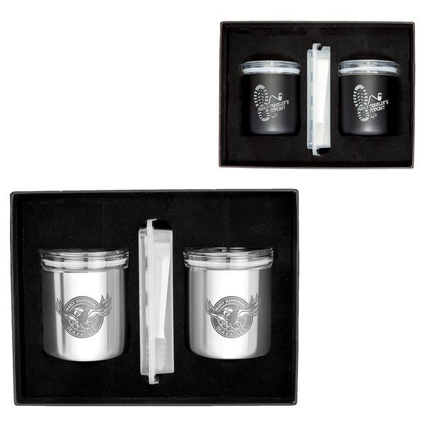 Stainless Glass Tumbler and Whiskey Cube Set