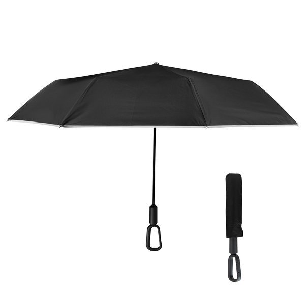 Reflective Umbrella w/ Carabiner Handle, 46" Arc