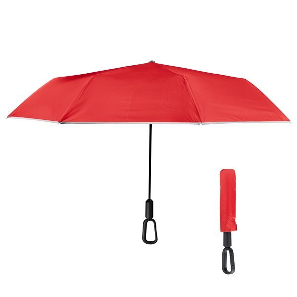 Reflective Umbrella w/ Carabiner Handle, 46" Arc