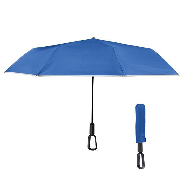 Reflective Umbrella w/ Carabiner Handle, 46" Arc