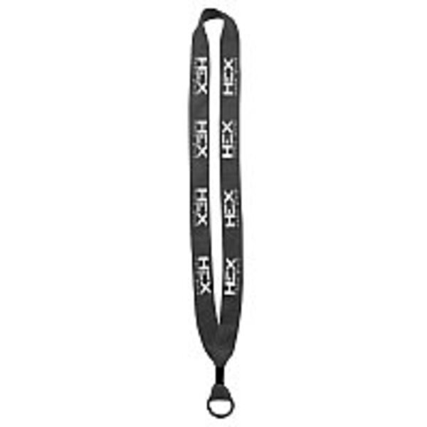 Cotton Lanyard with Metal Crimp & Metal Split-Ring - 3/4"