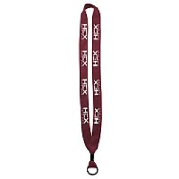 Cotton Lanyard with Metal Crimp & Metal Split-Ring - 3/4"