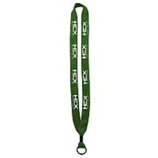 Cotton Lanyard with Metal Crimp & Metal Split-Ring - 3/4"