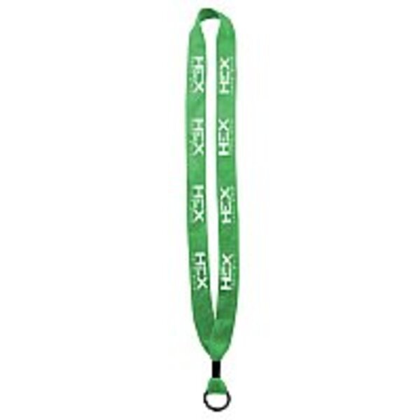 Cotton Lanyard with Metal Crimp & Metal Split-Ring - 3/4"